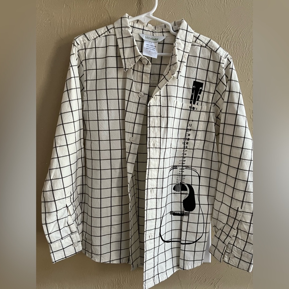 Moby Goby boys button down guitar shirt